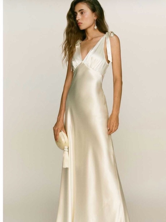 Reformation Dresses & Skirts - NWT NEW Reformation Pernille Silk Dress Ivory Bridal Wedding Gown Siz L